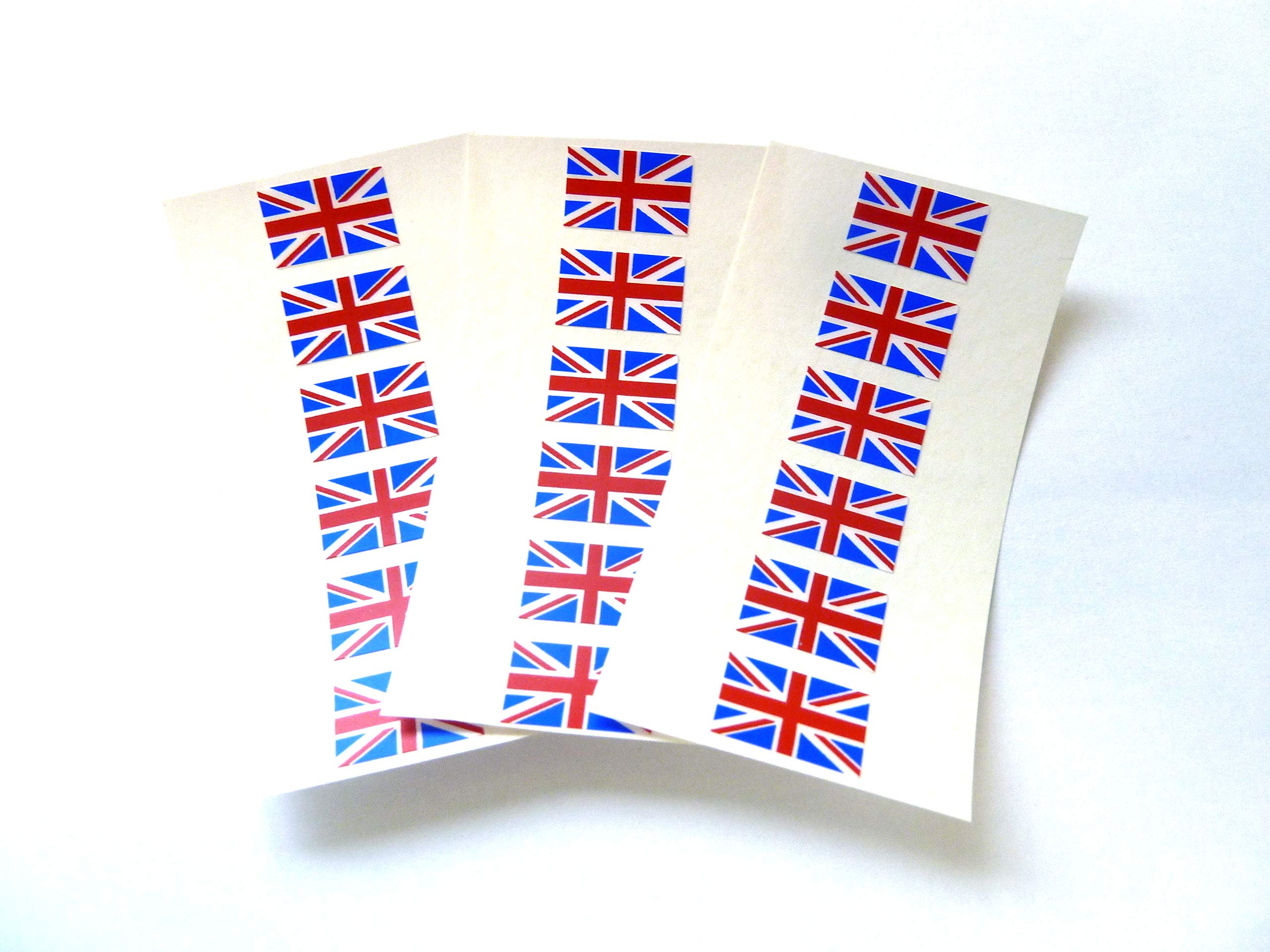 Minilabel Multicolor Pack Of 18 Small Vinyl, Plastic British, Union Jack Flag Stickers, Great Britain Gb Labels