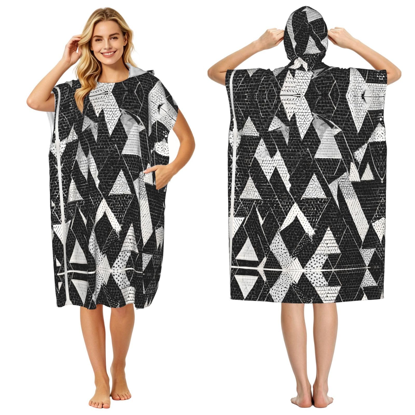 Poncho en tissu éponge à séchage rapide pour adultes hommes et femmes