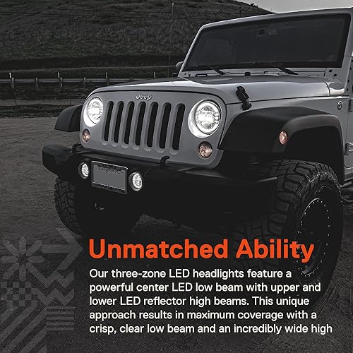 Vista 30 de TRUE MODS H6024 - Faros delanteros LED negros de 7 pulgadas para Jeep Wrangler JK Unlimited JKU TJ LJ CJ TJ TJ Accesorios [aprobado por DOT]