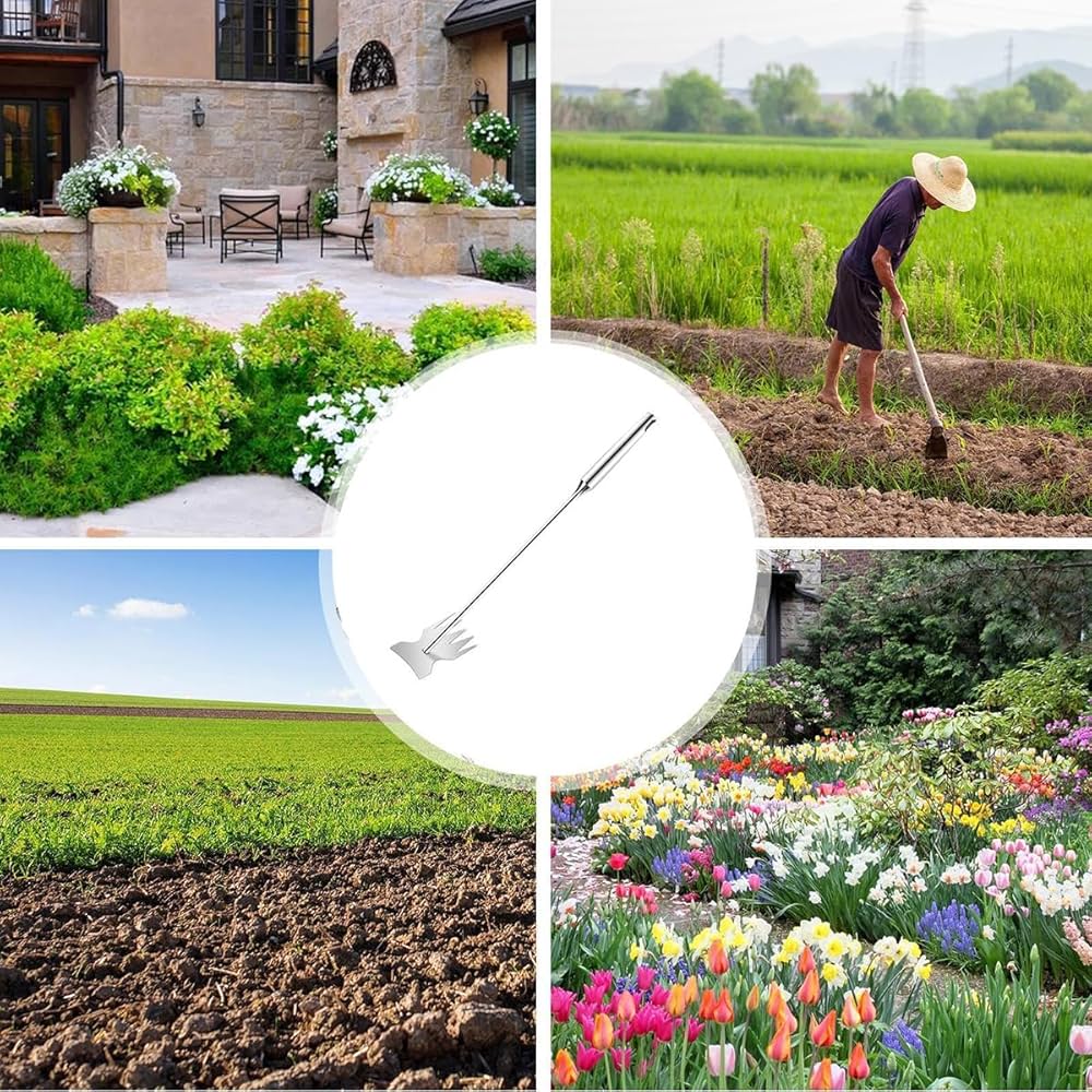 ❤草取り道具 立ったまま 2in1 除草熊手 雑草取り 園芸鍬 熊手 クワ Amazon.co.jp: 雑草除去ツール ハンドル付き 除草熊手 園芸用鍬