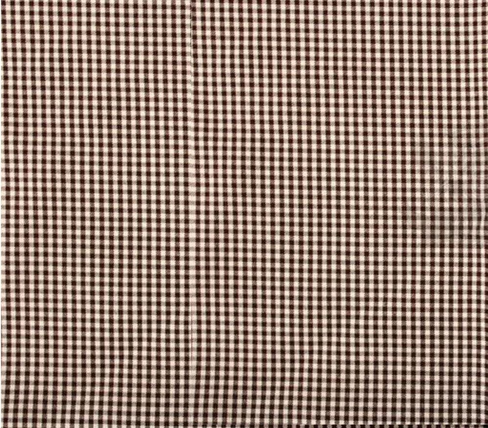 Poly Poplin Gingham Fabric Mini Checkers 58 Wide Sold by The Yard (Brown)