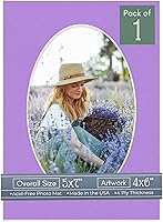 Vista 411 de CountryArtHouse Marco ovalado verde cazador de 5 x 7 pulgadas, sin ácidos, con núcleo blanco, corte biselado para fotos de 4 x 6, se adapta a marcos