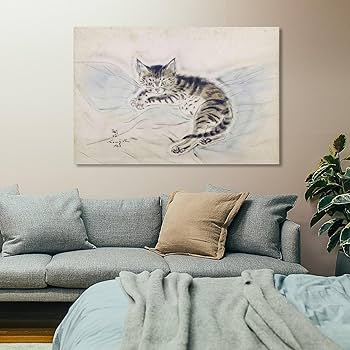 絵画。原画☆キャンバスF6【猫たちはソファーで楽しくゲームをしている】 絵画。原画☆キャンバスF6【猫たちはソファーで楽しくゲームをし