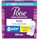 Incontinence Pads & Postpartum Incontinence Pads&comma; 4 Drop Moderate Absorbency&comma; Regular Length&comma; 66 Count&comma; Packaging May Vary