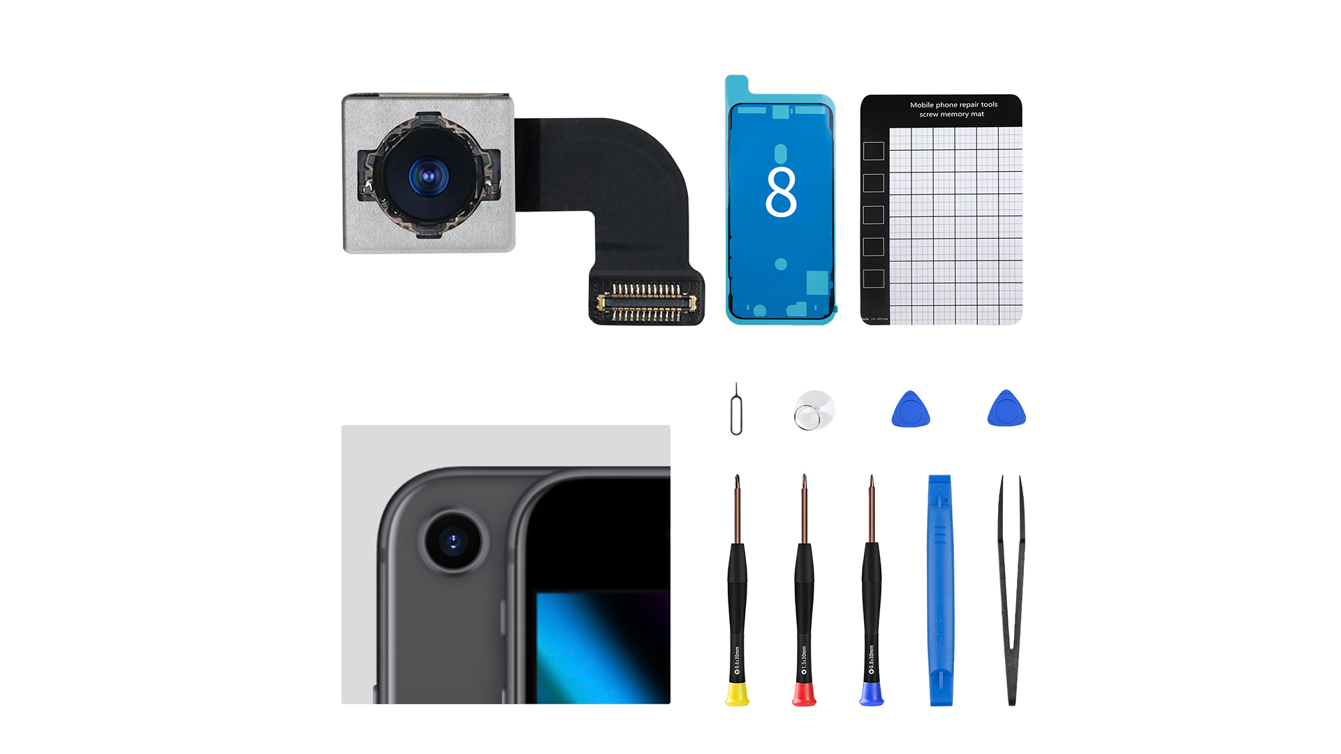 アイホン8 Amazon.com: CYKJGS for iPhone 8 Main Rear Back Camera Replacement