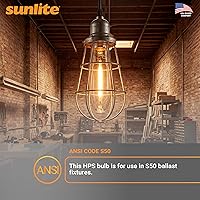 Vista 8 de Sunlite 03636-SU LU400/MOG - Bombilla de sodio de alta presión, 400 vatios, ED18/MOG, base Mogul (E39), código ANSI S51, 48,000 lúmenes, 20,000