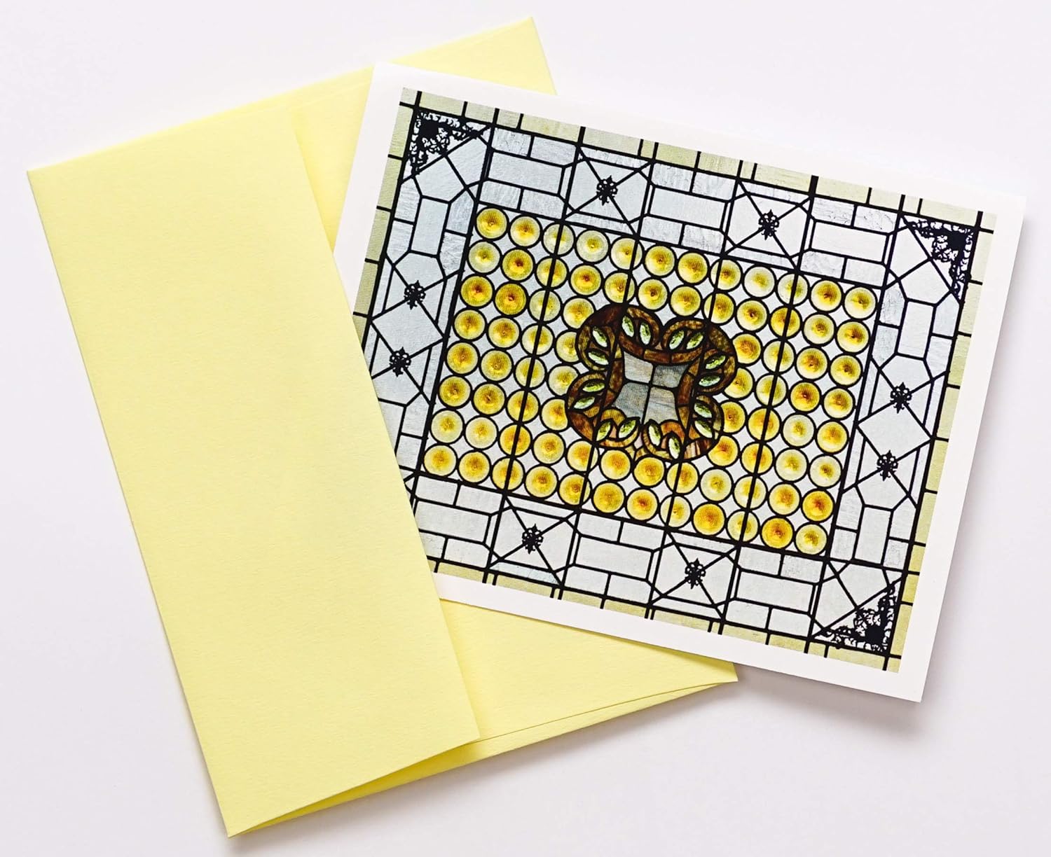 Stained Glass & Mosaic Tile Photography Note Cards Smooth w/18 Colored Envelopes, Boxed Set of 16 (4.25"x 5.50") Blank Inside, Made in USA, Thank You, Get Well Soon, Birthday, Easter, Mother's Day