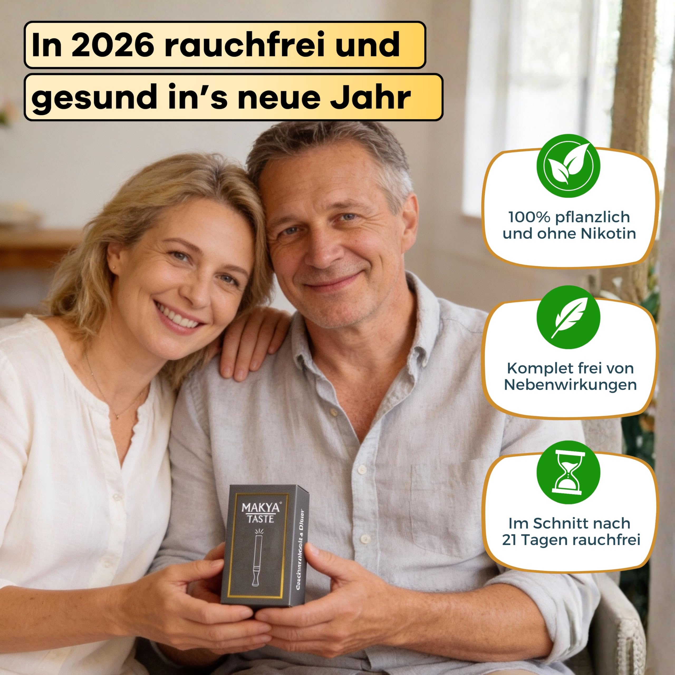 Original Makya Taste Mahagoni Starter-Set I Atemkette Rauchentwöhnung mit Geschmack & Widerstand I Rauchstopp Helfer zum Einatmen I Nichtraucher Hilfsmittel I Zigarettenersatz für Endlich Nichtraucher