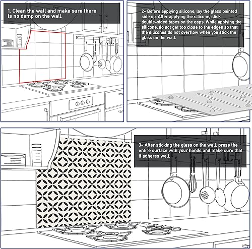 Miniatura 6 de Protector contra salpicaduras de vidrio templado para cocina, cubierta superior para estufa, salpicadura de vidrio, tabla de cortar, protector