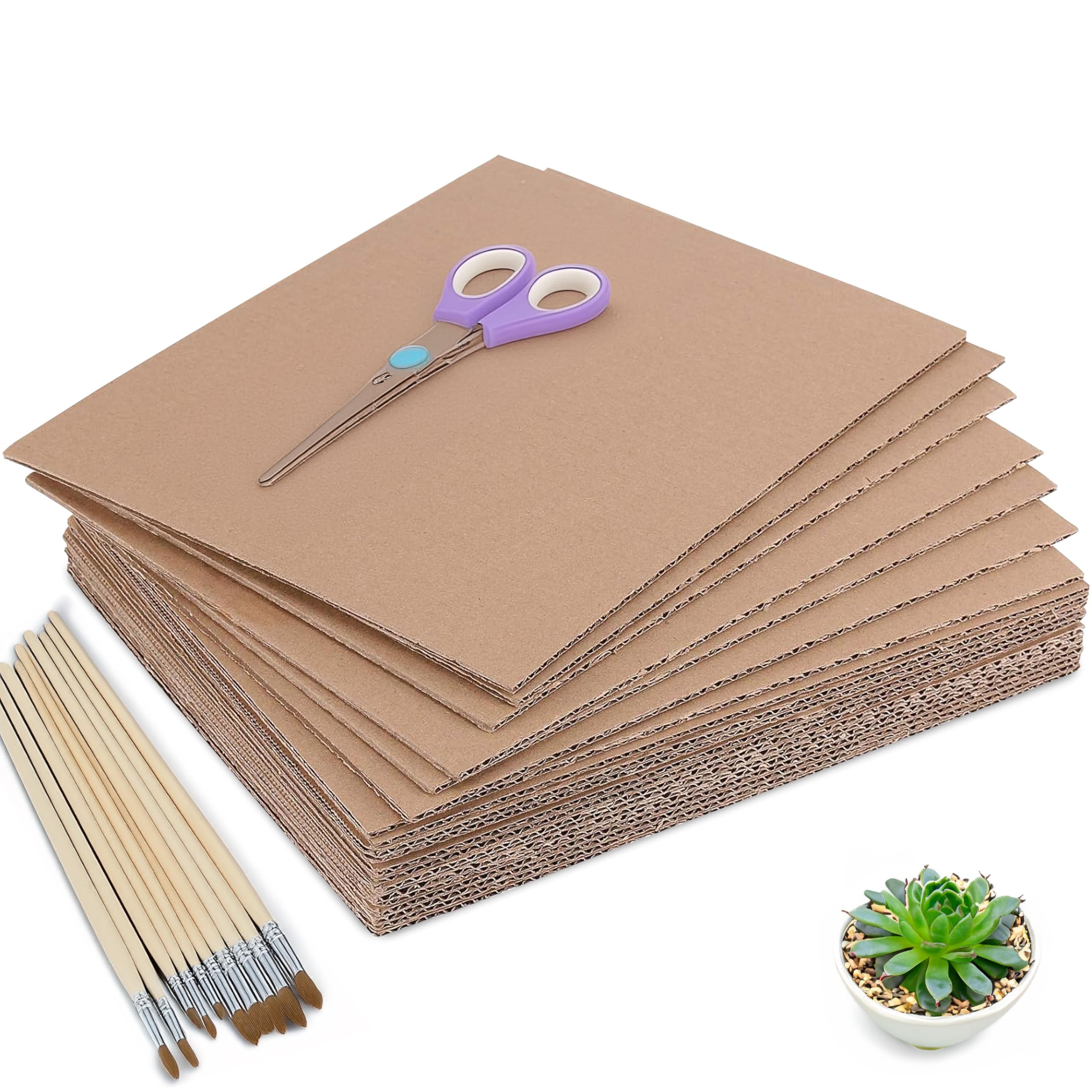 VilAmbu Flat Cardboard 3 Ply Liner Sheets For Arts & Crafts Work, Dividers, Mailers Inserts, Paintings, Picture Frames, DIY School Projects, Packaging, Kids Crafting - 12 x 12 inches (Pack of 10)-image-22