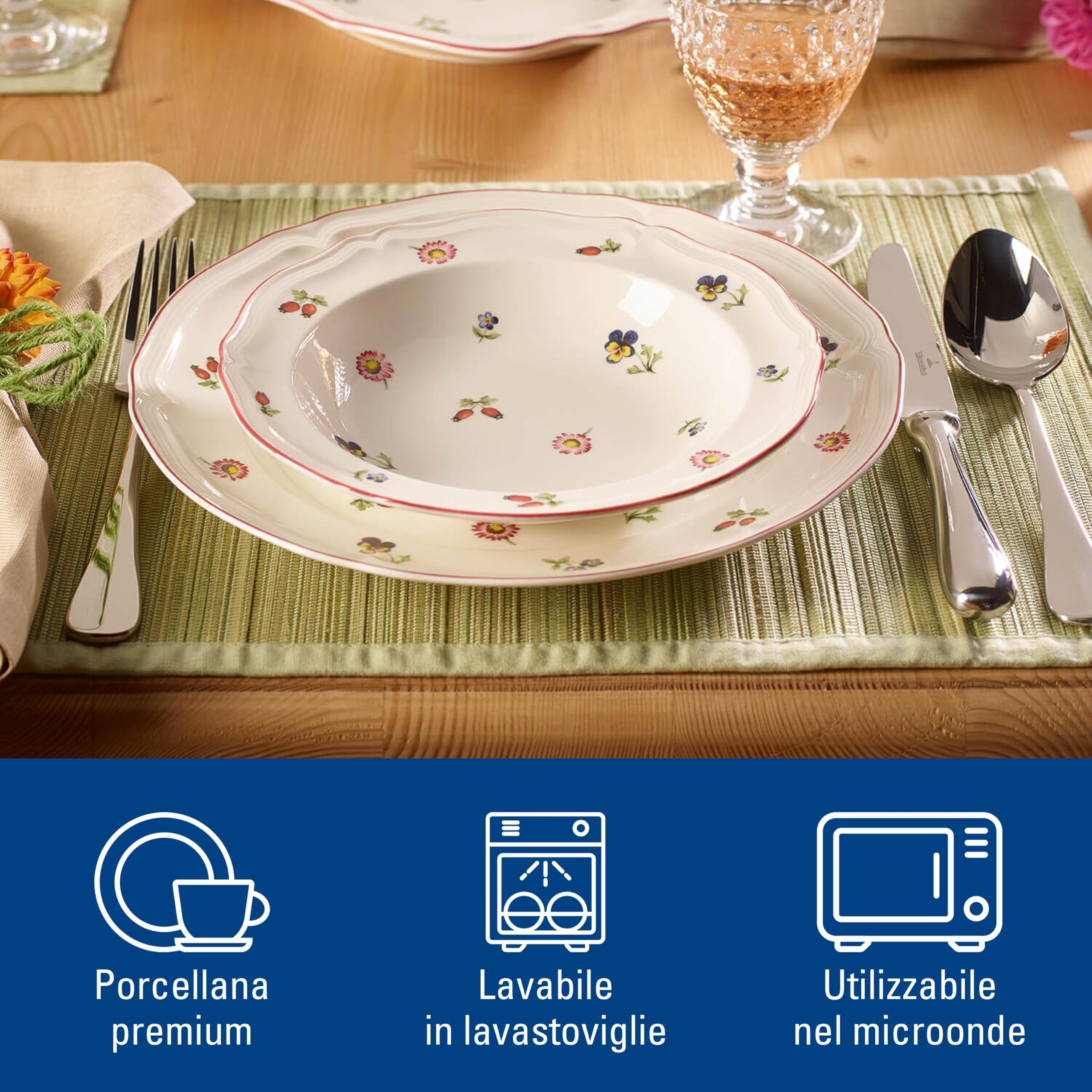 Piatto Piano Villeroy & Boch Petite Fleur - In Porcellana Bianca, Lavabile In Lavastoviglie, Adatto Microonde - Foto 5
