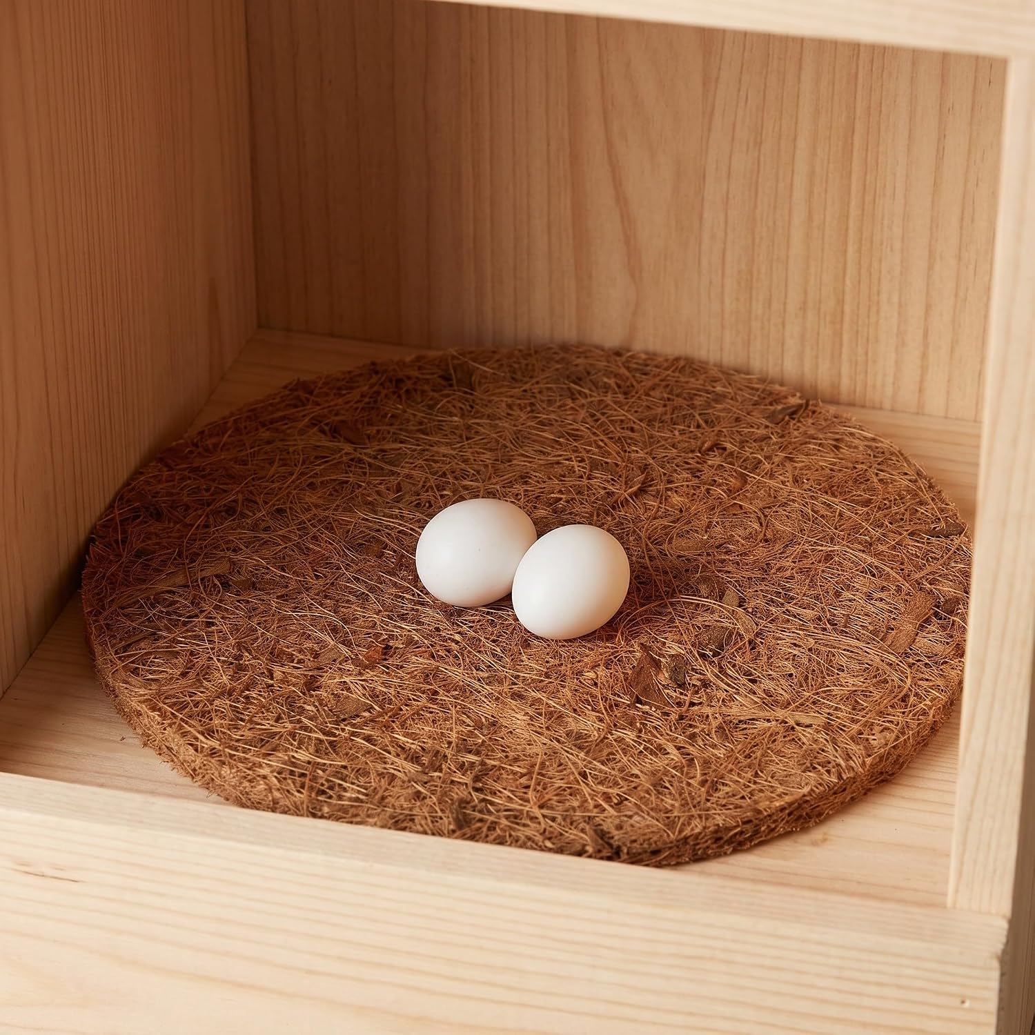 6pcs Natural Coconut Fiber Nesting Mat for Birds and Eggs, 7.87 Inch Round Breathable Pigeon Nest Pad with Fine Texture and Sturdy Edged Finish, Safe Bedding Material for Home