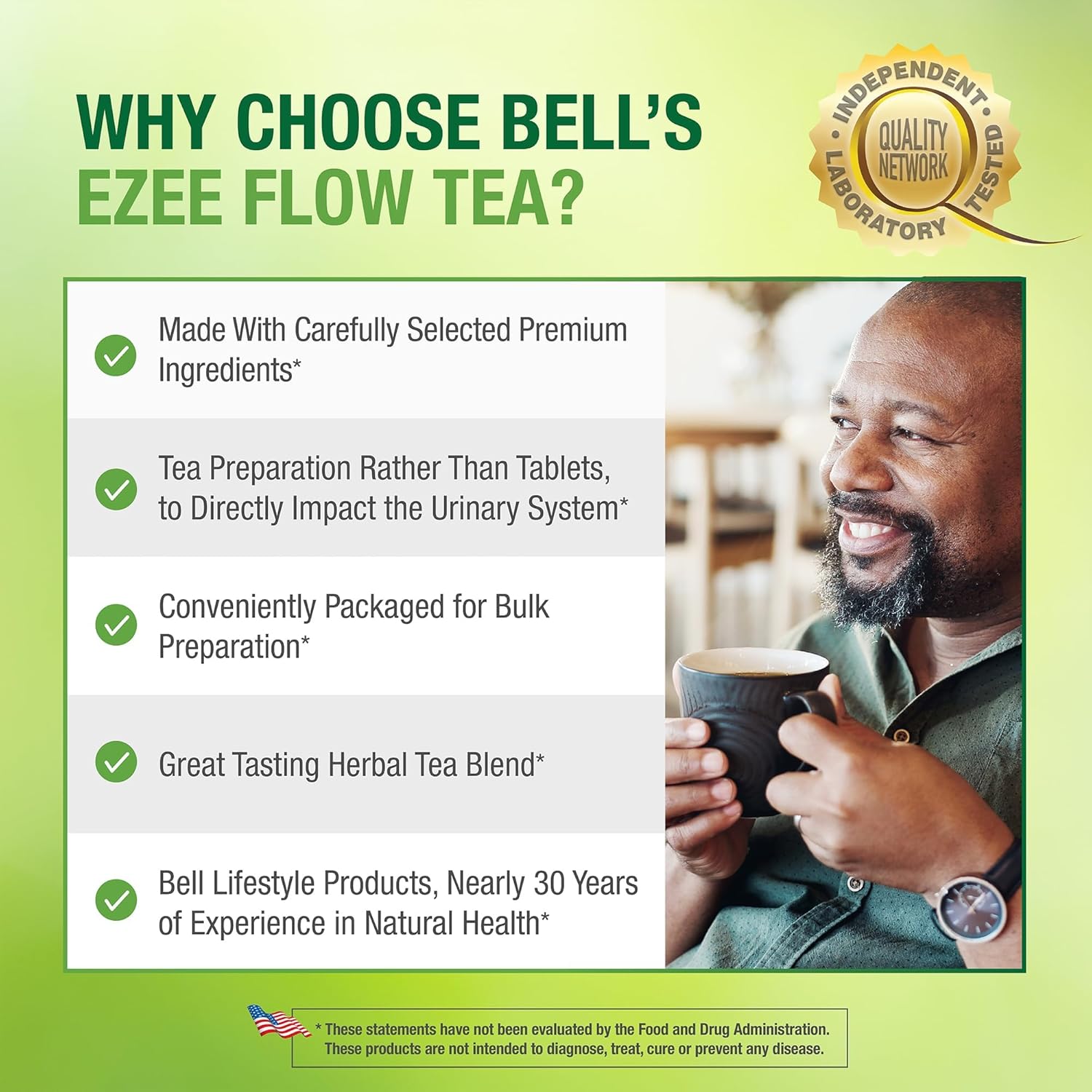 Bell Ezee Flow Urinary Support Tea for Men -A Natural Solution - Helps Ease The Flow and Normalize Urinary Frequency Without The Burning and Dribbling
