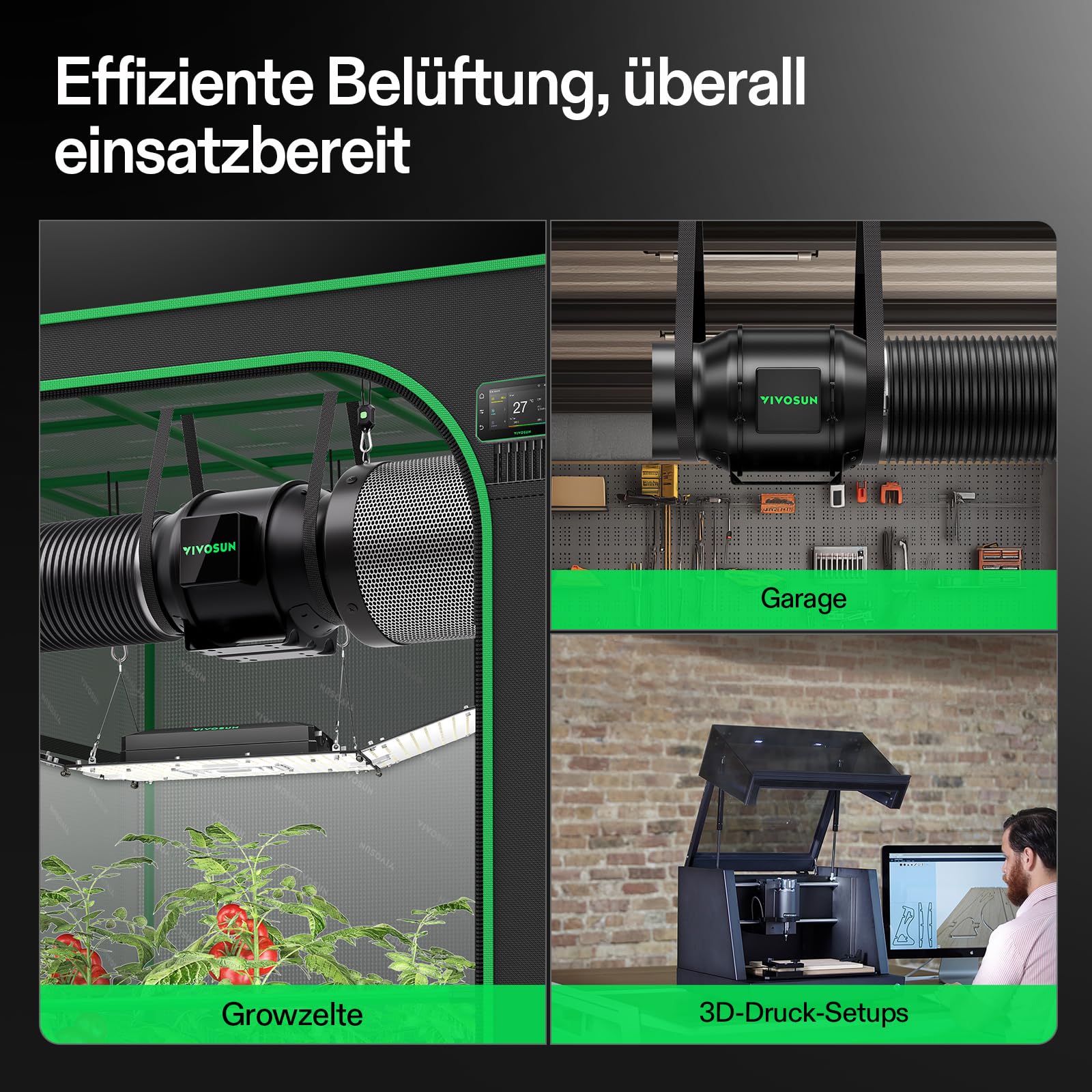 VIVOSUN Smart Rohrventilator 150mm AeroZesh G6 Abluftset 660m³/h mit GrowHub E42A+, Temperatur- und Feuchtigkeitsregler, WiFi/App-Fernsteuerung, Aktivkohlefilter und Schlauch für Growzelt Hydroponik
