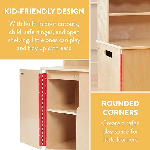 Miniatura 4 de Chef's Station - Armario de cocina de madera para niños, juego de madera, natural