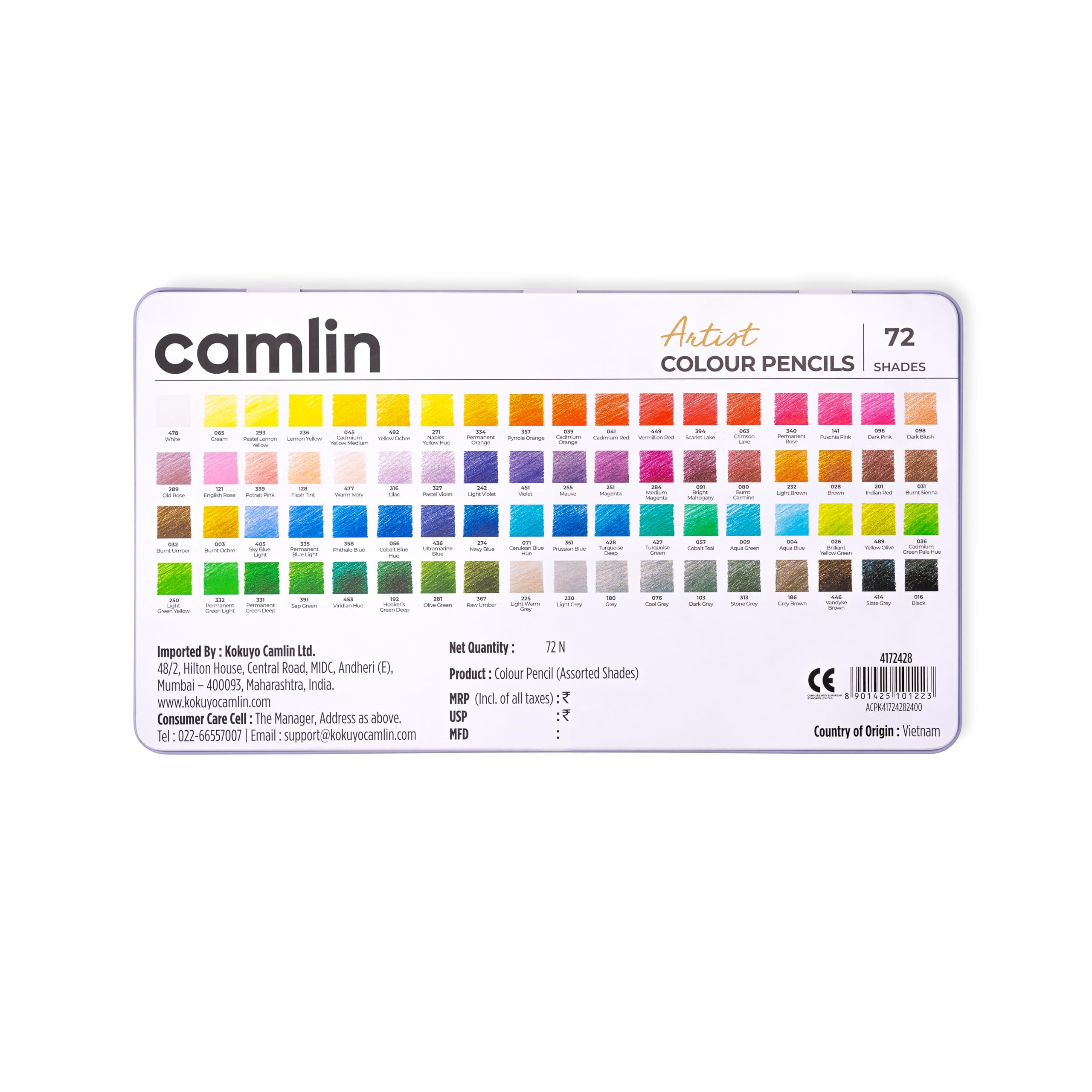 Camlin Artist Colour Pencils - 72 Shades -3