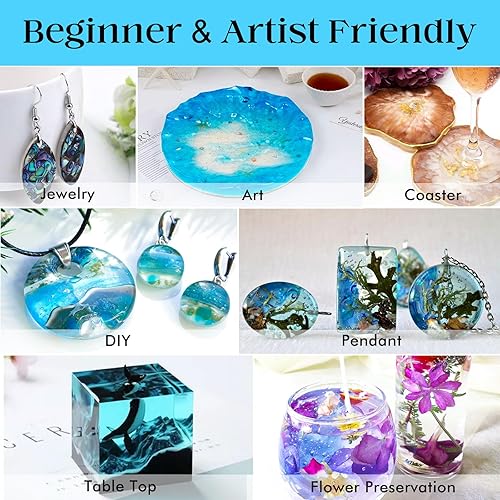 Miniatura 7 de UncleResin Kit de resina epoxi de 32 onzas, relación 11, autonivelante, resina transparente con acabado antiamarilleamiento y sin burbujas para