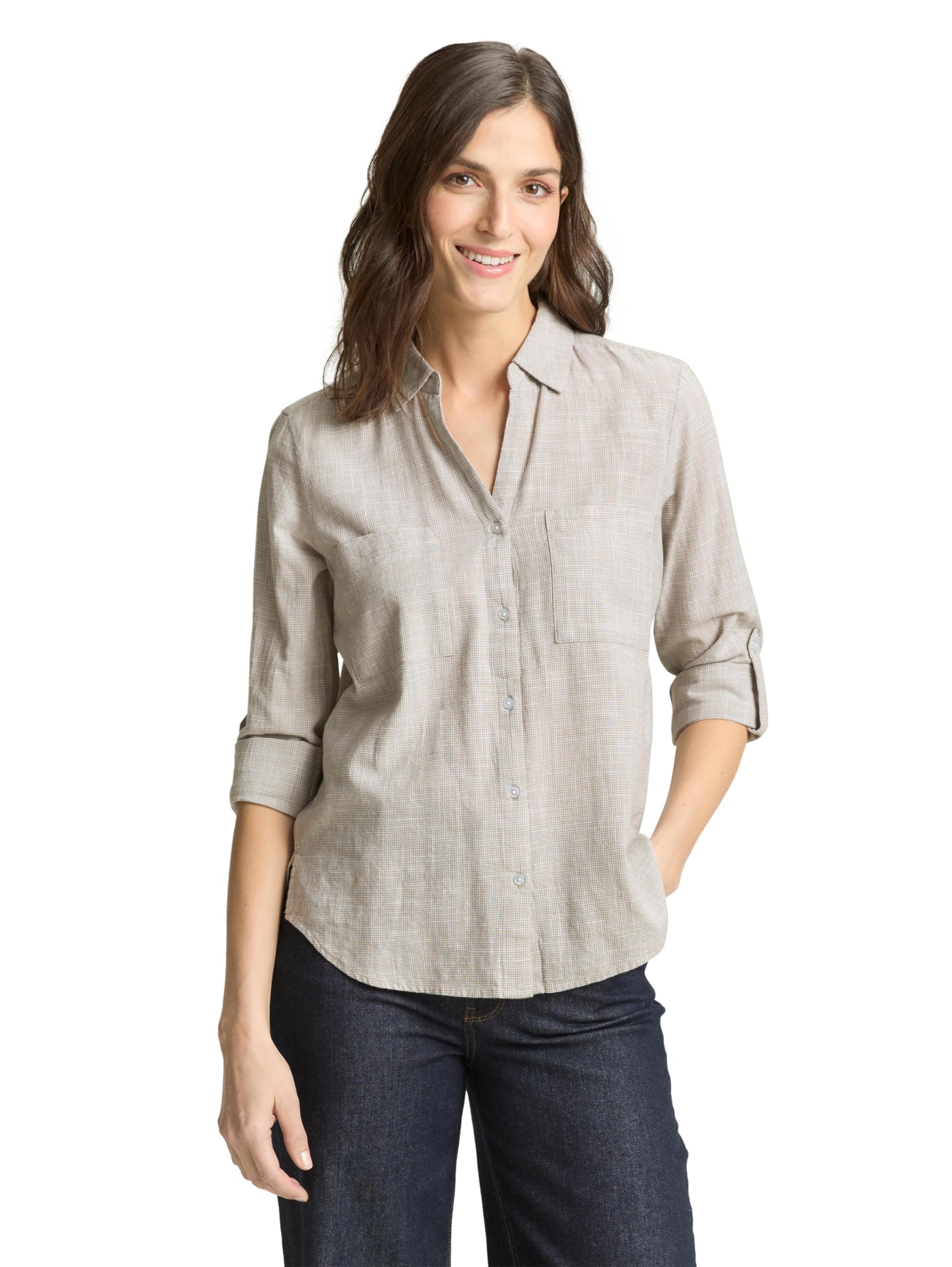 TOM TAILOR Bluse mit Brusttaschen aus Baumwolle