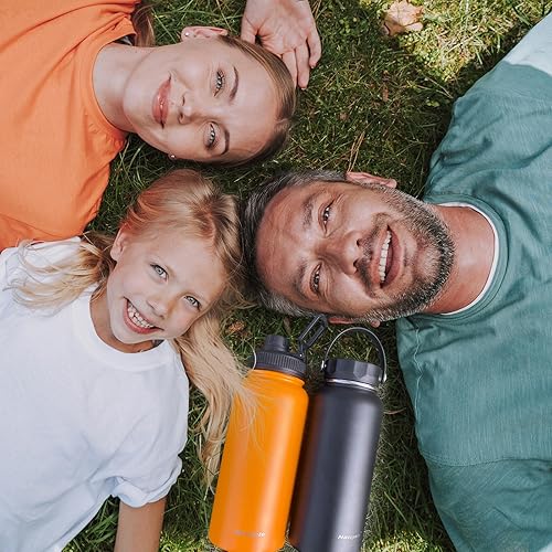 Miniatura 6 de Navigate Botella de agua con aislamiento, botella de agua deportiva de acero inoxidable de 32 onzas con boquilla y tapas de asa, jarra de agua de