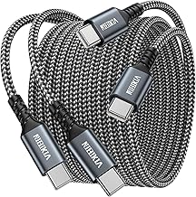 USB C auf USB C Kabel, 100W [2m+2m] Typ C Schnellladekabel PD Schnellladekabel Nylon Ladekabel USBC Aufladekabel für iPhone 15 16 iPad Pro/Air MacBook Samsung S25 S24 S23 S22 S20 Pixel usw