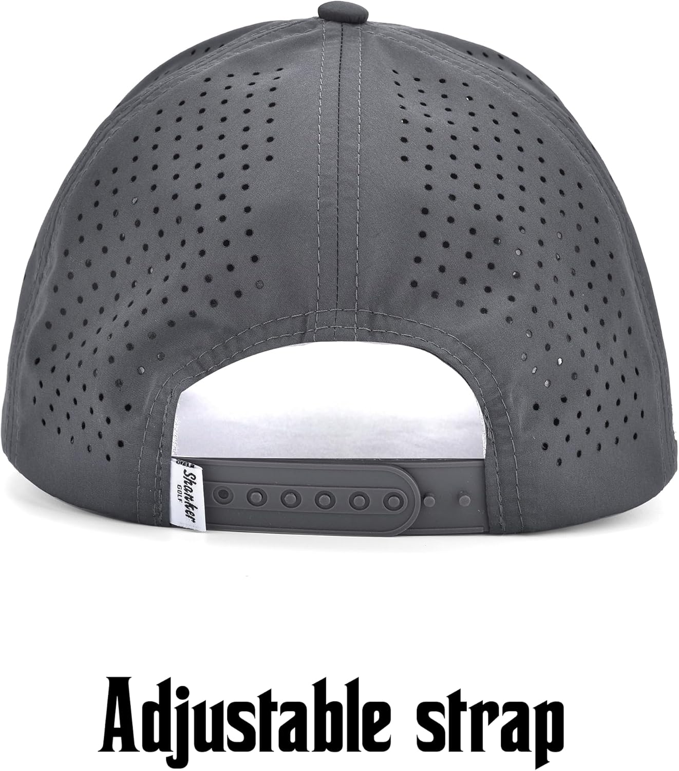 Shanker Golf Hat - Funny Golf Father Cap - Fitted Grey Cap with Rubber Stamp Logo - Ultra Comfort Adjustable Fit - Perfect Golf Gift for Dad