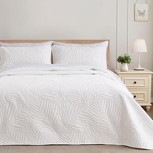 Exclusivo Mezcla Juego de ropa de cama de tamaño King, edredones blancos ligeros tamaño King para todas las estaciones, cubrecama de microfibra
