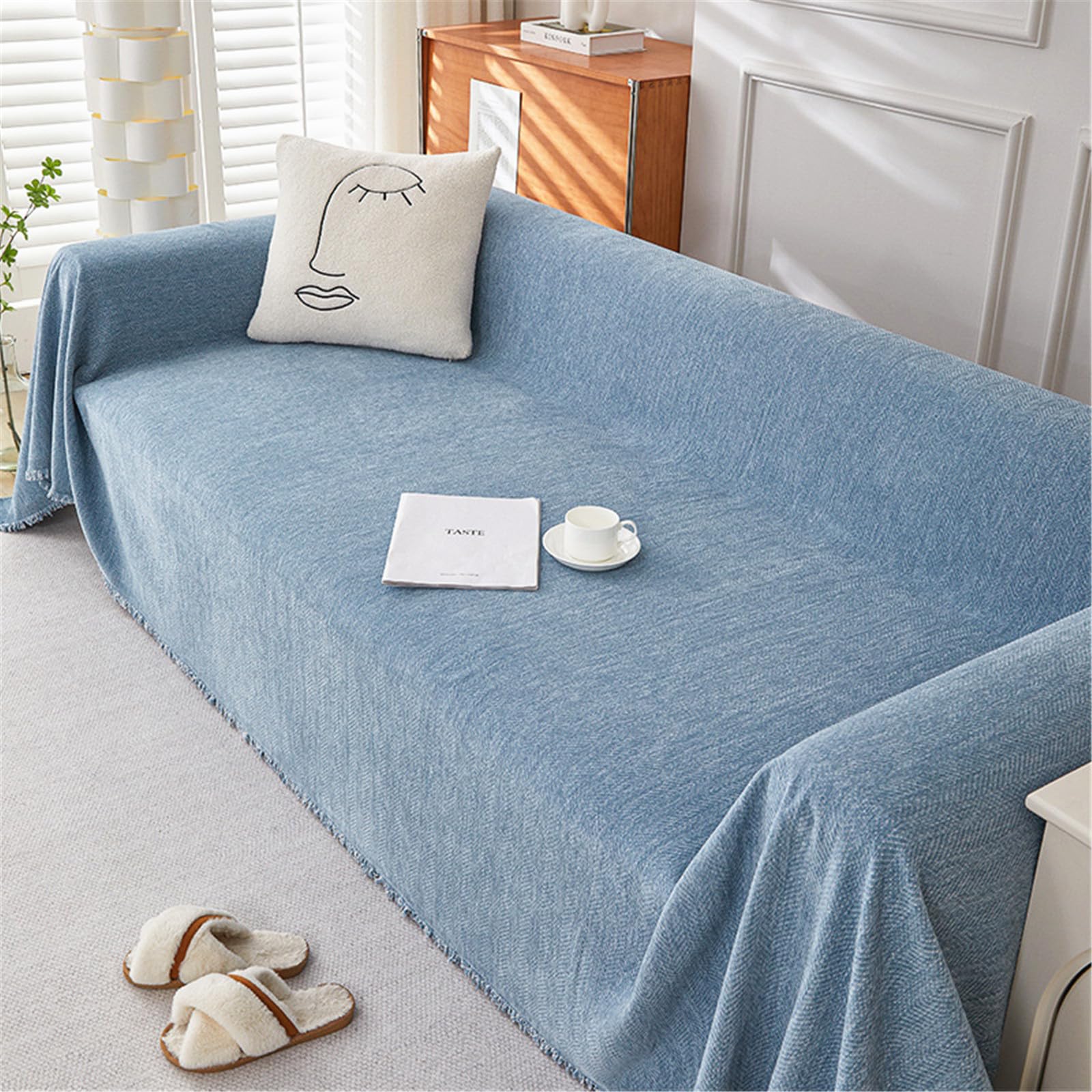 Housse de canapé réversible haut de gamme, protection élégante 180 x 460 cm