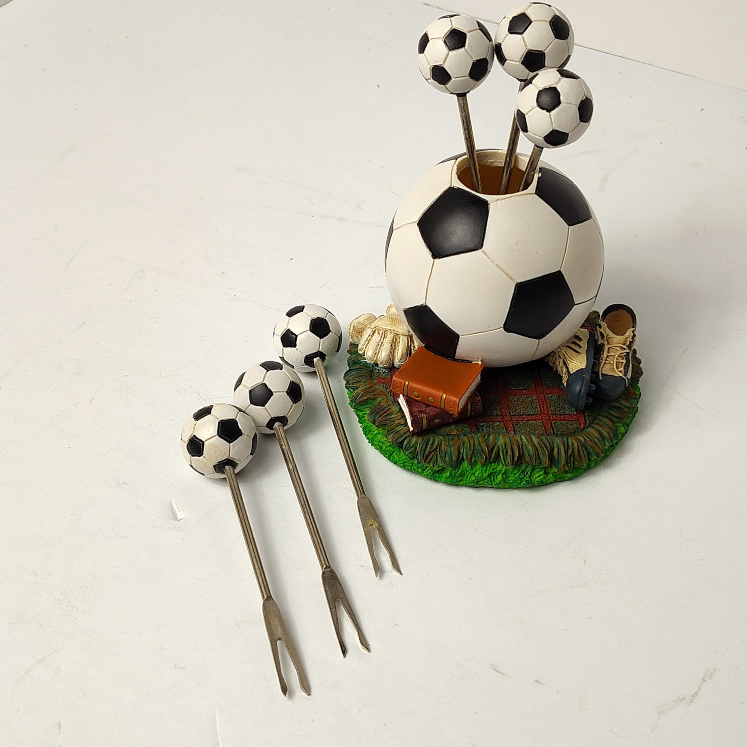 Fashion Football/soccer ball Style Snack Fork Fruit Fork Ornament Decoration 6 Forks (Football)