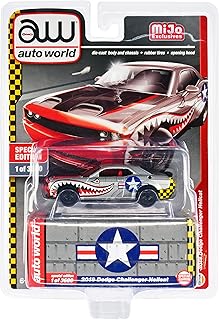 2019 Challenger Hellcat Silver Met w/Shark Teeth Graphics LTD ED to 3600 pcs Worldwide 1/64 Diecast Model Car by Auto World CP7940