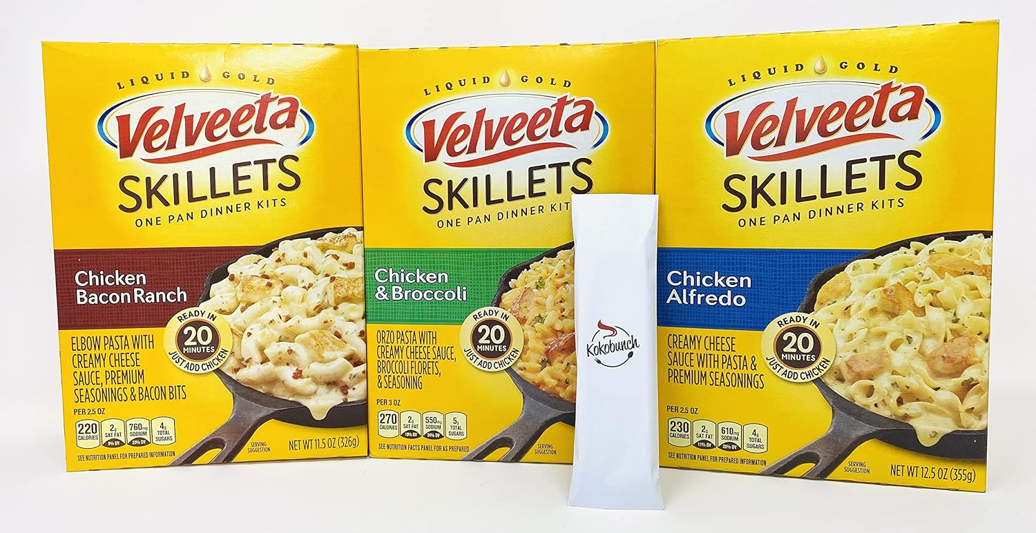 Skillets Chicken Variety Pack Bacon Ranch | Broccoli | Alfredo With Kokobunch Kit 3 PACK