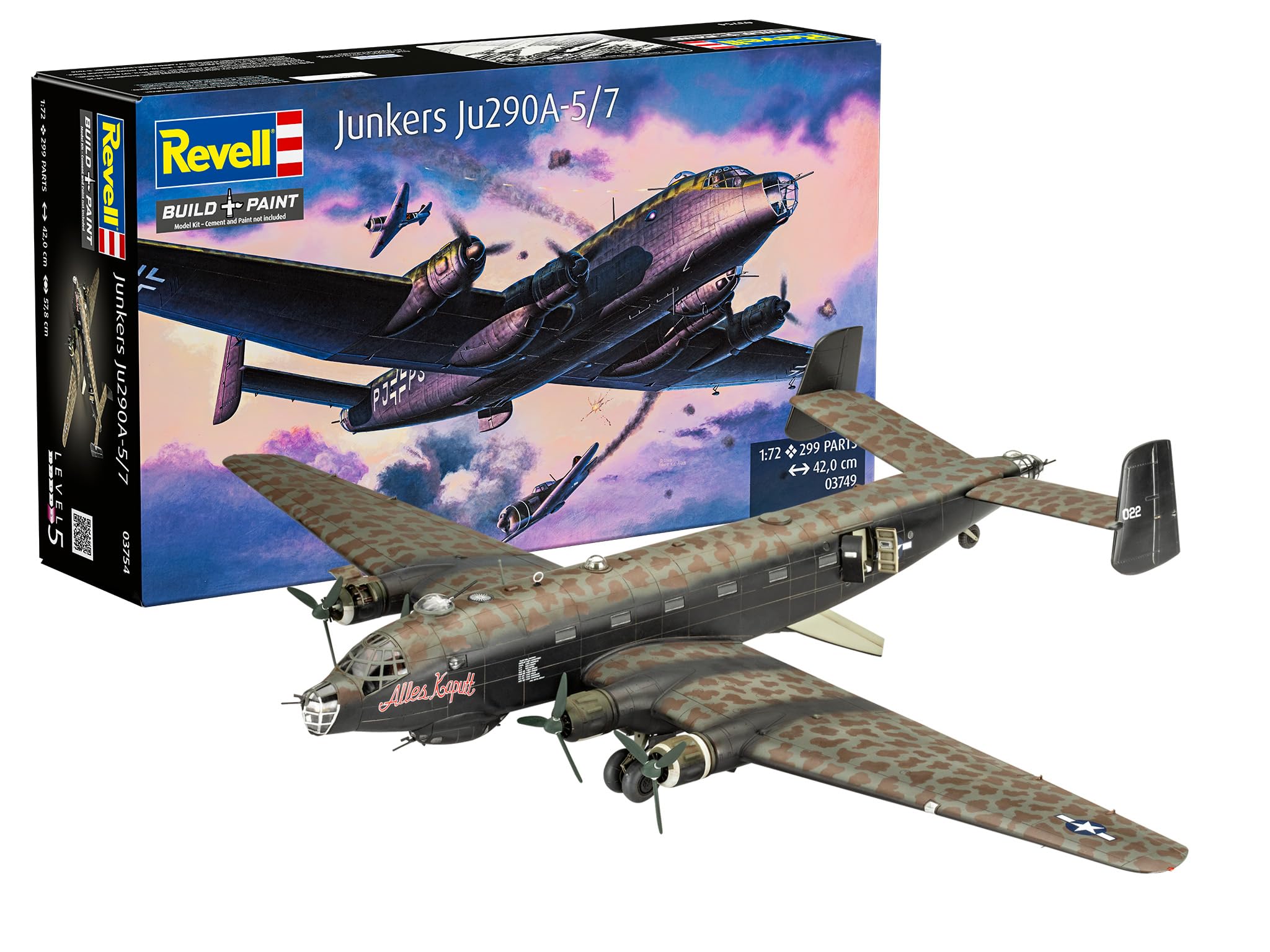 Revell 03754 Junkers Ju 290A-5 'Seeadler' 1:72 Scale - Unbuilt/Unpainted Plastic Model Kit