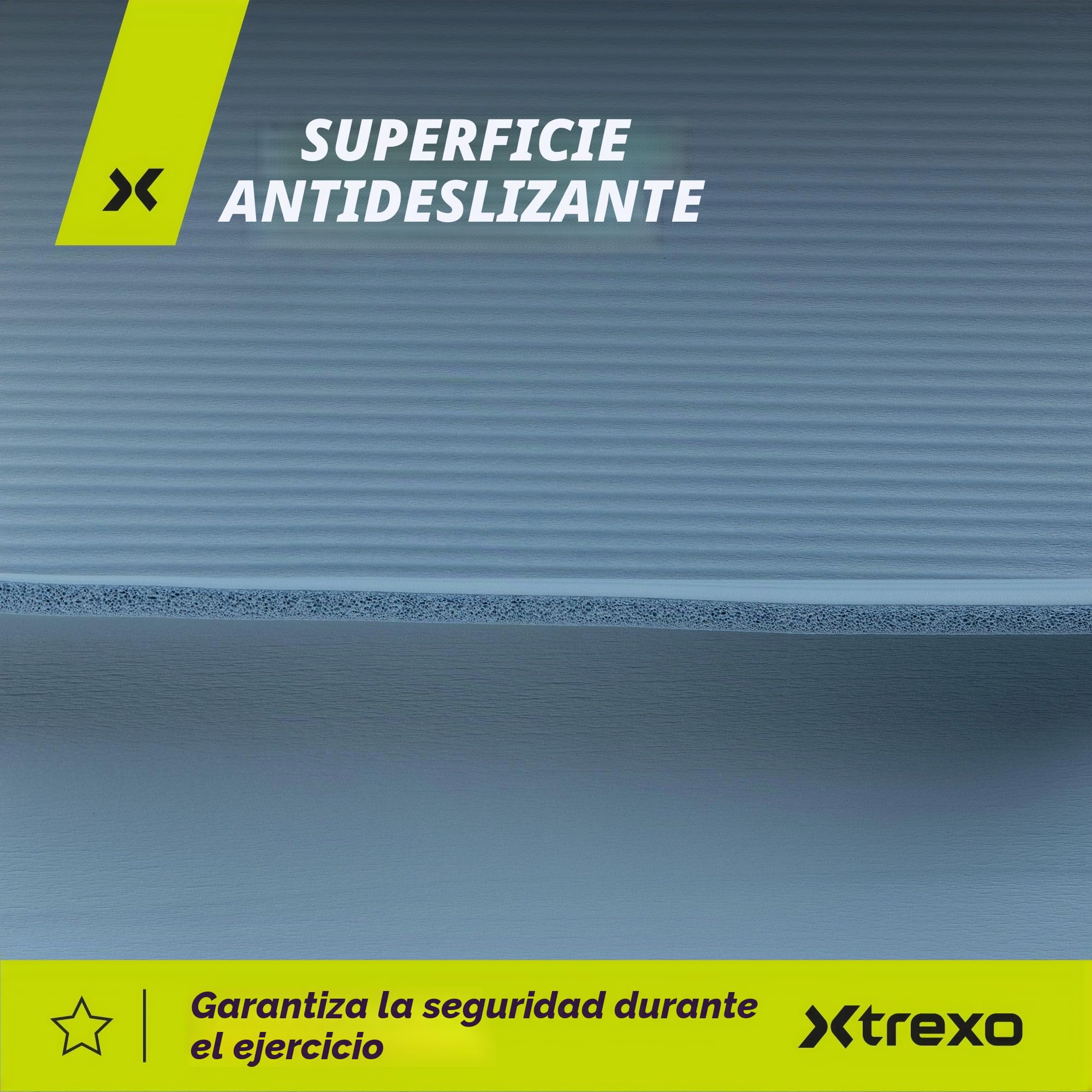 TREXO NBR Alfombrilla de ejercicio rosa claro 183 x 61 cm 15 mm antideslizante con correa de transporte