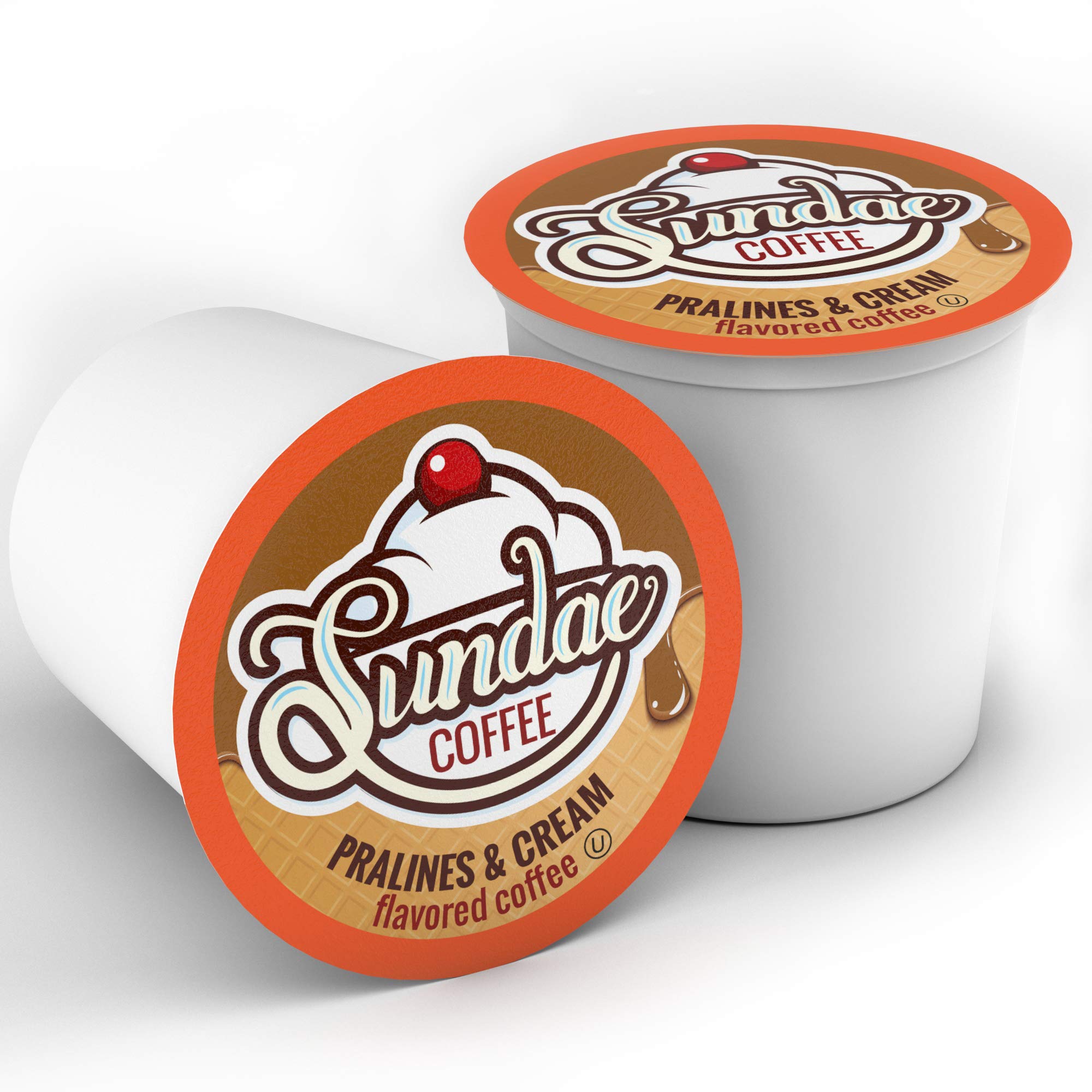 Sundae Kaffeepads mit Eiscreme-Geschmack, kompatibel mit Keurig K-Cup, 48 Stück, Pralinen und Sahne