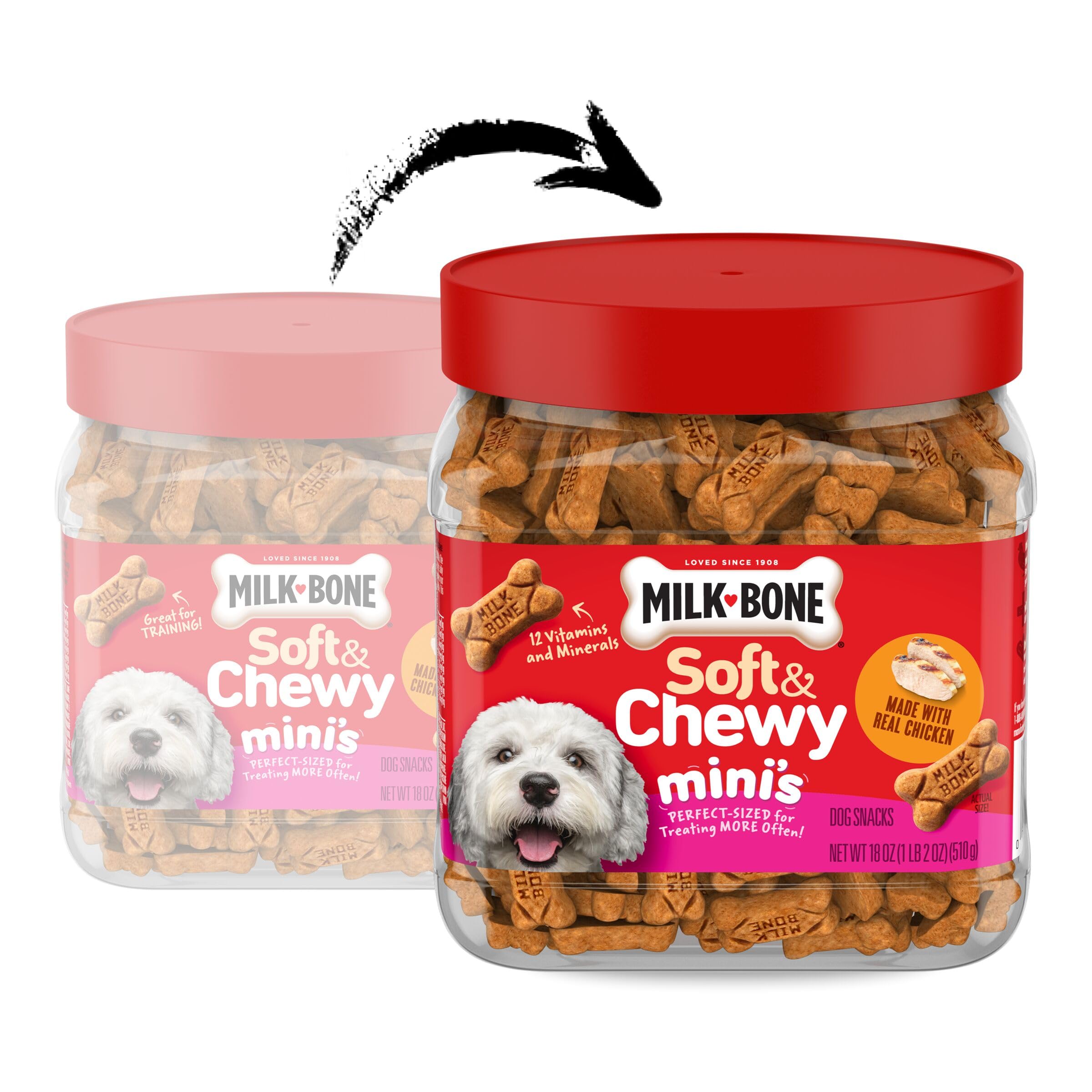 Milk-Bone Soft & Chewy Mini’s Dog Treats Made with Real Chicken, 18 Oz. - image 2