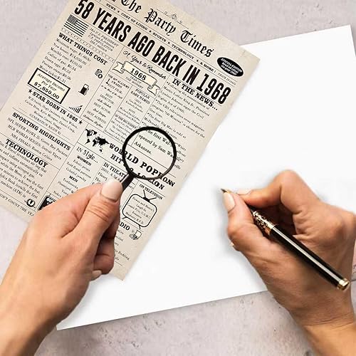 Miniatura 2 de Divertida tarjeta de cumpleaños número 58 para ella y él, decoraciones retro de cumpleaños 58 para mujeres, hombres, mamá papá, ideas de regalo de