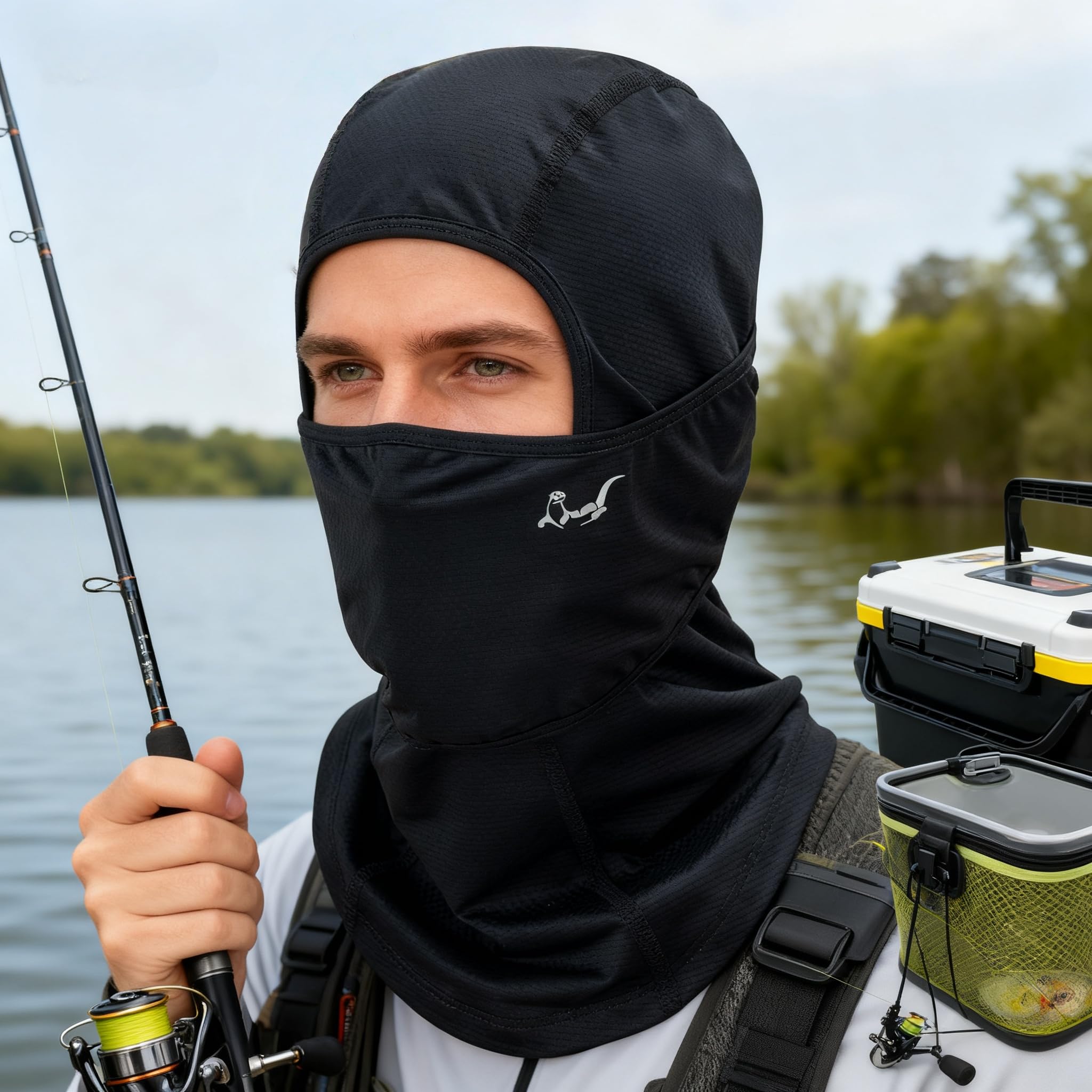 OTTERSHELL Cagoule rafraîchissante UPF50+, protection solaire complète pour homme et femme, masque de refroidissement d'été, protection UV pour moto et ski