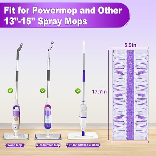 Miniatura 2 de Almohadillas de mopa eléctricas desechables para Powermop, 12 unidades, almohadillas EXEGO para mopa húmeda y seca, recambios de madera,