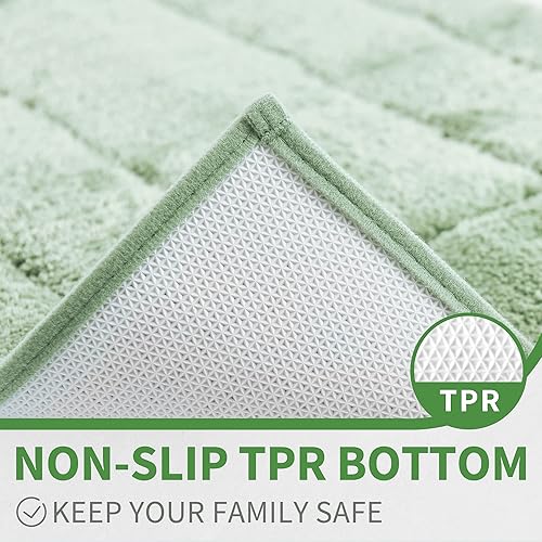 Miniatura 5 de GRANNY SAYS - Tapetes antideslizantes color verde salvia, de 24 x 36 pulgadas, grandes, lavables, de microfibra absorbente para el suelo del baño,