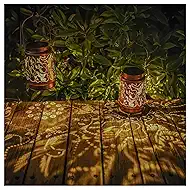 2 Pack Solar Hummingbird Lanterns Outdoor Hanging Decor Lantern,Waterproof Hollow Out Metal Decorative Garden Light,Graceful Decoration for Patio,Yard,Landscape,Walkway,Festival