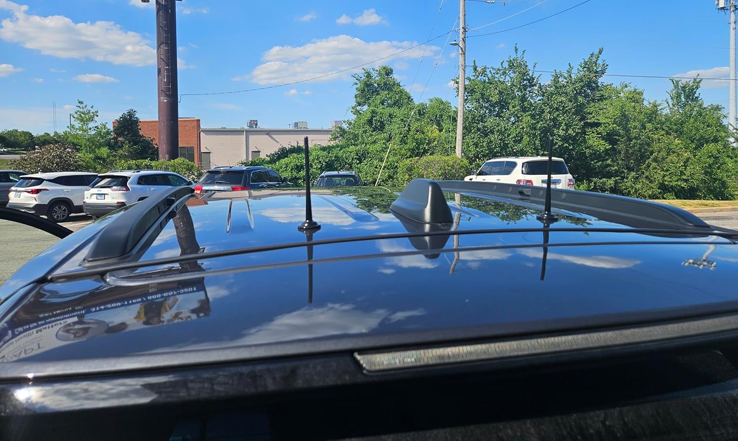 (Pack of 2) Cool Universal Magnetic Base Car, Truck, and SUV Decorative Roof Mount Fake Dummy Antenna (No Wires or Electronics Decoration Only)