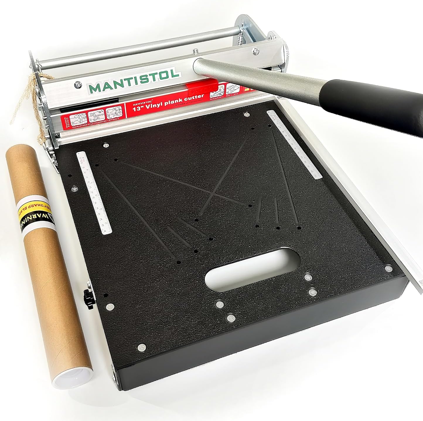 13" Pro Rigid Vinyl Floor Cutter with 13"Replacement Blade, Double the time! Cuts SPC/LVT/WPC up to 9mm! Instant Angle Cuts 15/22.5/30/ 45 No Measuring! No Guesswork! 13" floor cutter+Extra Blade