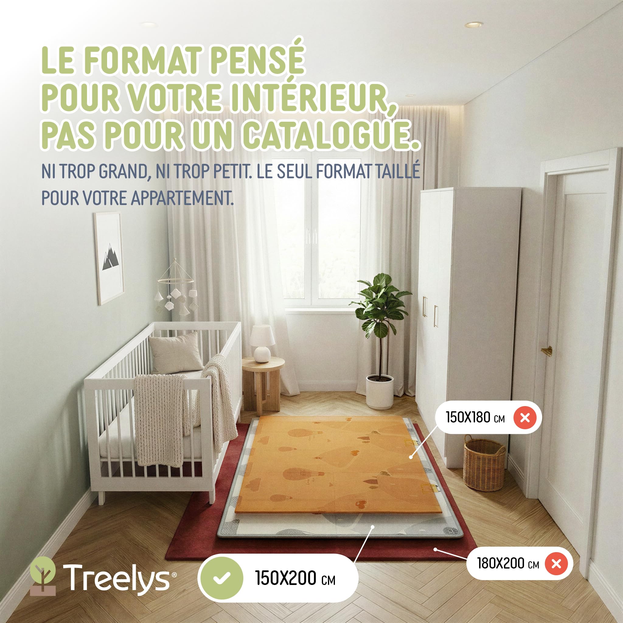 Tapis d'Éveil et de Jeux Bébé Treelys Urban Railway | Tapis Pliable Réversible 150x200 cm Circuit Routier | Tapis de Motricité Bébé XPE 15mm Certifié EN71 | Tapis Enfant Cadeau Naissance 0-3 Ans
