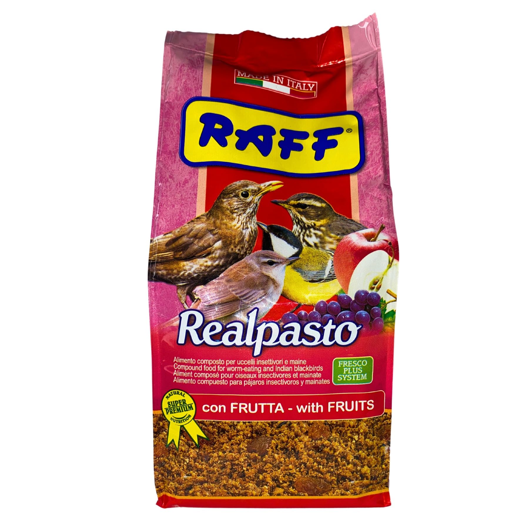GLOBAL LUXURY MANAGEMENT Raff Realpasto Bird Food - Natural Premium Nutrition with Fruits Compound for Worm-Eating and Indian Blackbirds (1Kg=35.28oz)