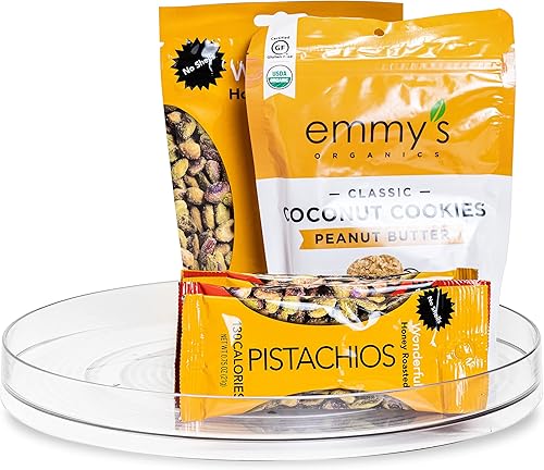 Miniatura 1 de Smart Design Organizador giratorio Lazy Susan de 11.50 pulgadas, resina plástica sin BPA, para alimentos, condimentos, hornear, nevera, congelador,