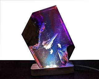 Astronaut resin Lamp, Resin Universe Lamp, Universe Lamp, Galaxy Night Light, Resin Lamp, Resin Night Light, Unique color changing resin wood lamp (5x7 inch)