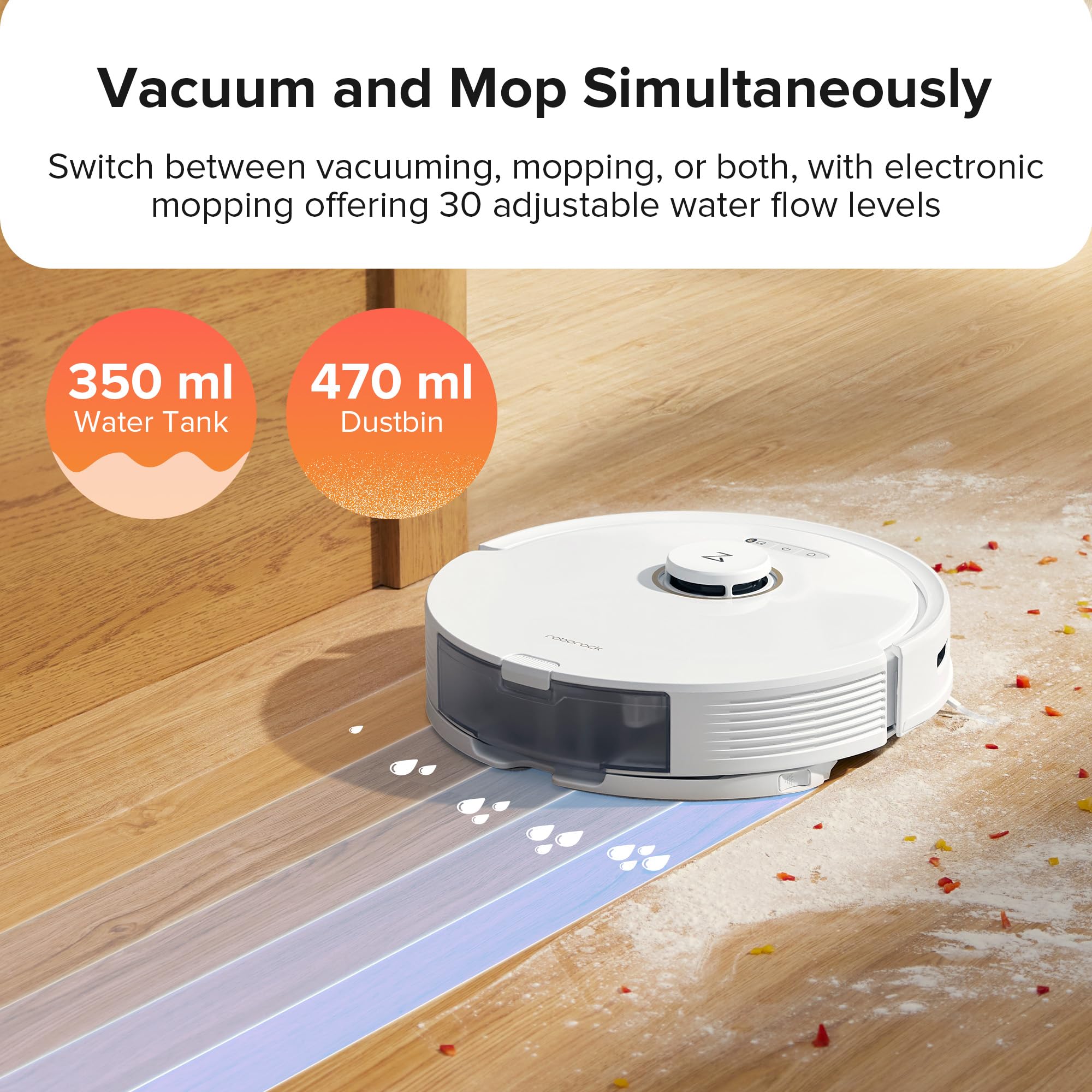 roborock Q8 Max Robot Vacuum and Mop Cleaner, DuoRoller Brush, 5500Pa Strong Suction, Lidar Navigation, Obstacle Avoidance, Multi-Level Mapping, Perfect for Pet Hair view 6