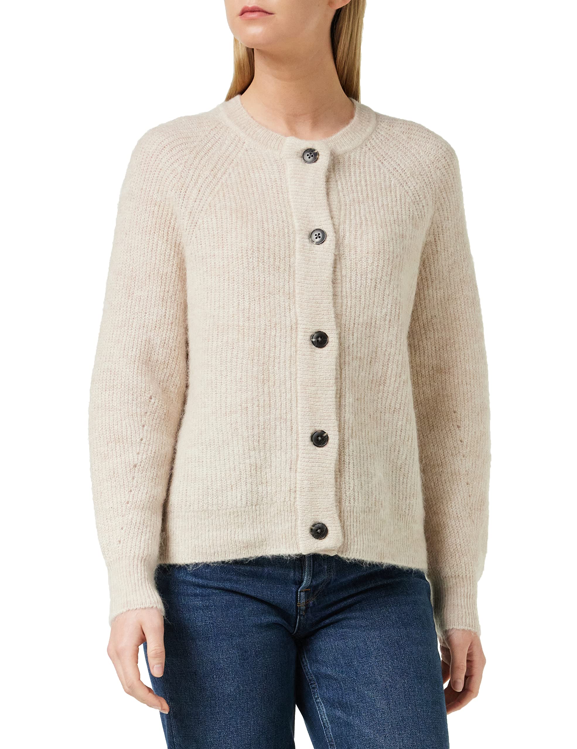 SELECTED FEMME Women's SLFLULU LS Knit Short Cardigan NOOS, Birch, M