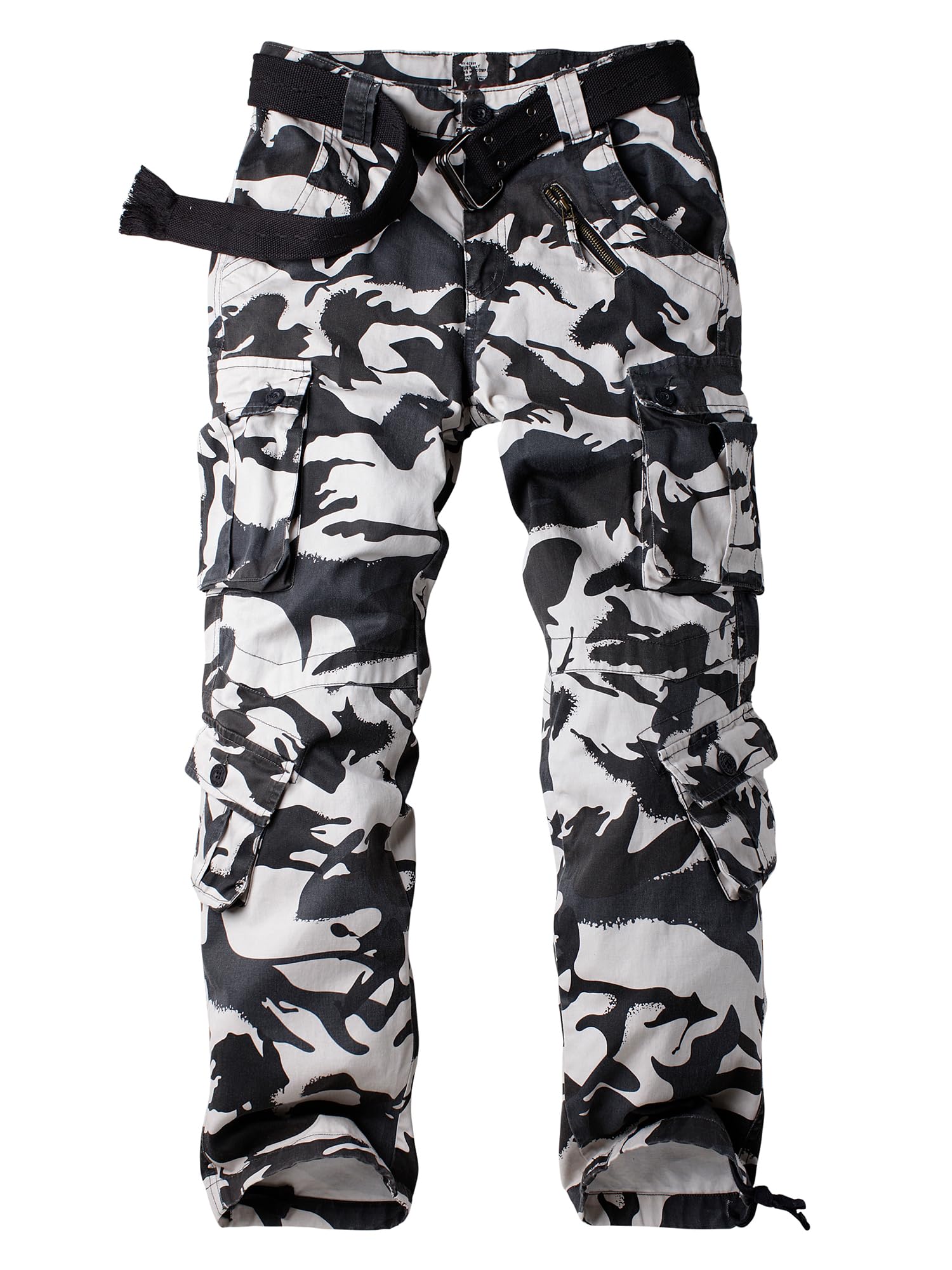 AKHIKING Men's Camo BDU Cargo Tactical Ripstop Casual Lightweight Baggy Combat 100% Cotton Pants with 8 Pockets(No Belt)