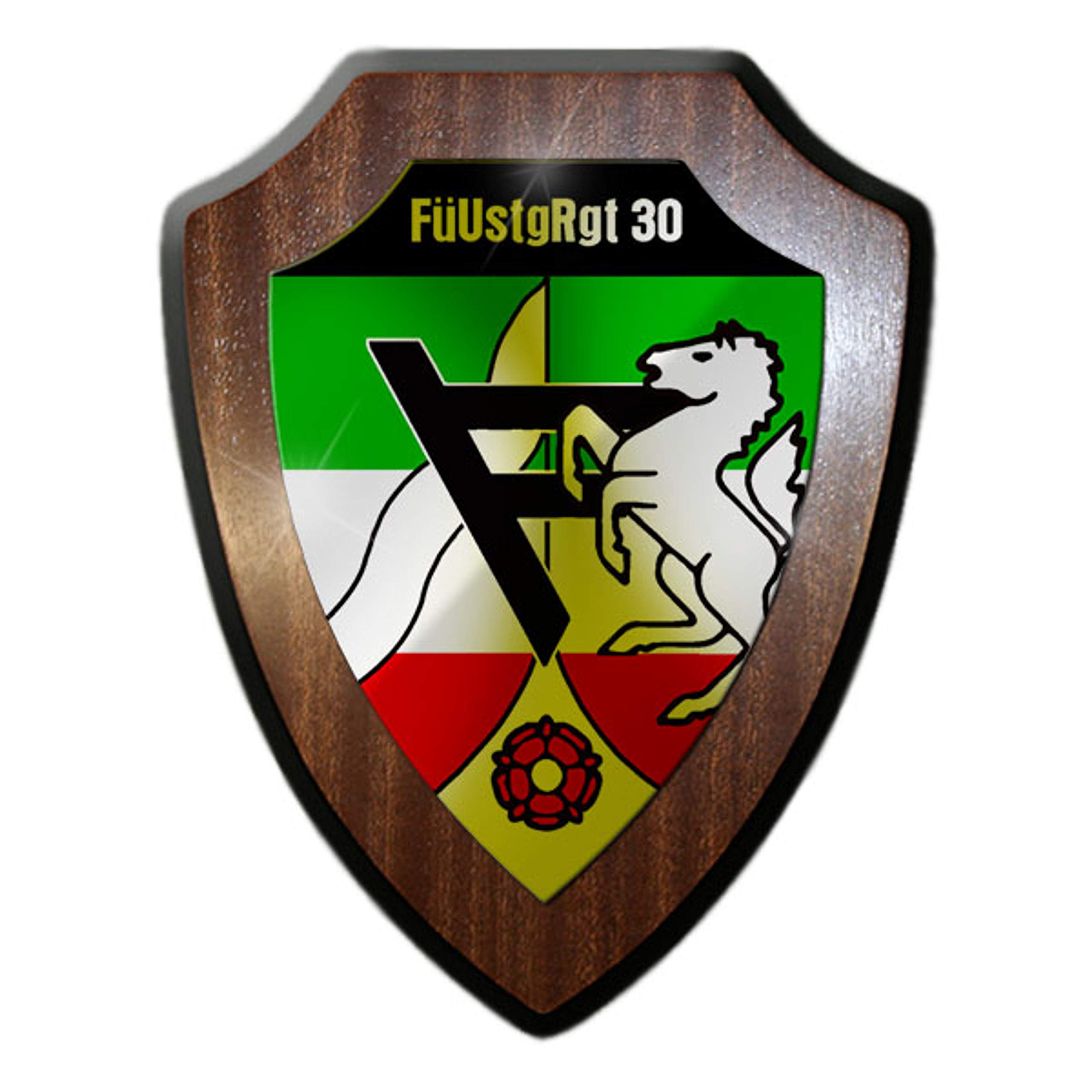 Plaque de renfort FüUstgRgt 30 marquage régimentaire allemand d'époque