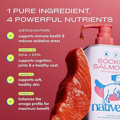 Miniatura 3 de Native Pet Salmon Oil for Dogs & Cats – Pure Omega-3 Fish Oil for Dogs Supplement for Skin & Coat, Joint & Heart Health - Dog Anti-Inflammatory –